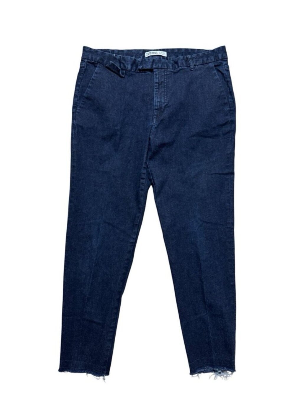 Zara Basic Dark Wash Skinny Jeans Raw Hem Size 12 Women